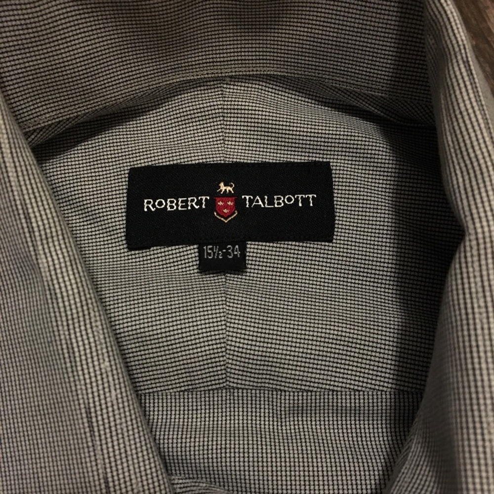 Robert Talbott Grey Collared Button Down Shirt - image 3